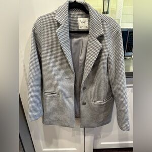 Abercrombie & Fitch Gray Houndstooth Coat